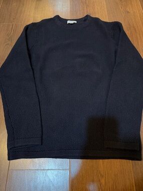 COS Men's Navy Knit Crewneck Sweater